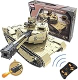 s-idee® 9801 RC Militär Bausteinpanzer mit Fernsteuerung Qihui RC Panzer ferngesteuert mit Schussfunktion Klemmstein B