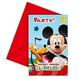 Einladungskarten Mickey Mouse | 6 Stück | Micky Maus | Kinder Party Geburtstag