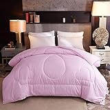 WANGXIAOYUE Tröster Bettdecke Bettdecke voller Größe verdickter Winter-Bettdecke weiche atmungsaktive Baumwolldeckel-Silk-Steppdecke Decke (Color : Pink 2, Size : 150X200CM 3KG)