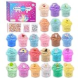 24 Packungen Mini Fluffy Slime kit ,Butter Schleim Kinder Selber Machen Set,Super Weich und Nicht Klebrig, Duftend Putty Lernspiel für Kinder und Erwachsene Stressabbau-Spielzeug