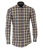 CASAMODA Comfort Fit Hemd Langarm Button Down Kragen Karo gelb Größe XXL
