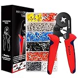 Crimpzangen Aderendhülsen Set, Preciva Aderendhülsenzange mit 1200 stück Aderendhülsen Tool Kit 0,25-10,00