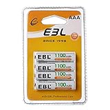 EBL AAA Akku 1100mAh mit hoher Kapazität, AAA wiederaufladbar Batterien,1.2V Micro AAA , 4er Pack