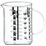 WMF Gourmet Glas Messbecher 1l, hitzebeständiges Glas, Skalierung für Liter, Milliliter, Tassen und G