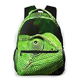 USGYY Rucksack Männer Damen Grünes Chamäleon, Laptop Rucksäcke, Kinderrucksack Schulrucksack Daypack für Jungen M