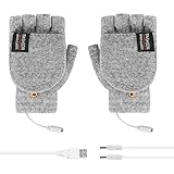 Strickhandschuhe Alpaka Damen Fleece Gefütterter Damenhandschuh Outdoor Winddicht Fahrradhandschuhe Beheizte Handschuhe, 3D Ergonomie Damen-Wärmehandschuhe,USB Akk