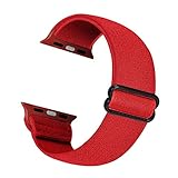 Elastisches Cuteeze-Ersatzarmband Kompatibel mit Apple Watch-Armband 38 mm 40 mm 42 mm 44 mm, weiches Nylonarmband für iWatch Serie 6, 5, 4, 3, 2, 1, SE(rot, 38/40mm)