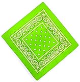 Unbekannt Bandana Kopftuch Halstuch Nickituch Biker Tuch Motorad Tuch verschied. Farben Paisley Muster, Lime Grün,