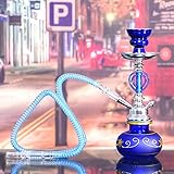 JYZT Shisha Shisha-Set, Kürbis-Glas-Basis 1 Schlauchhuka mit keramischer Hukahnschüssel aufgerüstet Hukahnschlauch (Privathuka) (Color : Blue)