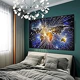 5D Diamant Malerei Vollbohrer Set Feuerwerk Weltkarte DIY Diamond Arts Painting Bilder Kits Crystal Strass Stickerei Mosaik Kreuzstich Gemälde,Erwachsene&Kinder Wall Dekor,Square drill 90x140cm-L136