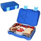 SPRIME Brotdose Kinder Bento Box Lunchbox mit 4+2 Fächern auslaufsichere Jausenbox für Jungs,Mädchen,BPA-Frei, mikrowelle/spülmaschinenfest,Bento Box für Kindergarten,Schule,Ausflüge(Blau)