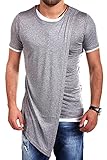 Freizeithemden Herren Sommer Klassisch Rundhals Spleißen Slim Fit Herren T-Shirt Modern Persönlichkeit Saum Design Herren Shirt Täglich Outdoor H