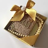 Mevlid Hatırası Mini Kuran & Inci Tesbih 99'lu süslü Kare Kutu Içinde (10 Adet) / Mini Koran & Gebetskette mit 99 Perlen in schöner Geschenkverpackung (10 Stück) (Gold)