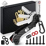 Amazingizmo Smart Key Holder & Key Organizer Schlüsselkette - House & Car Compact Black EDC Schlüsselkette mit Pocket Clip & Carabiner - bis zu 12 Klappschlüssel &