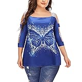 Plus Size Bluse Damen Mode Sexy Off-The-Shoulder Top Schulterfreies Oberteil Damen Druck Shirt Sommer Tank Top Loose Fit Jumper Top