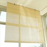 ZLI Rollos Innenfenster-Rollläden, mit Anhebenden Bambusjalousien für Balkon Wohnzimmer Schlafzimmer, 60cm/80cm/90cm/100cm/120cm/140cm Breit (Size : W 60×H 140cm)