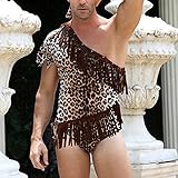 JFNV-Herren Overall Mit Leopardenmuster,Sexy Erotische Herrenunterwäsche Geeignet Für Halloween, Urlaubsparty