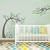 decalmile Wandtattoo Koala Baum Wandsticker Libellen Koalabär Kinderzimmer Wandaufkleber Babyzimmer Schlafzimmer Wanddek