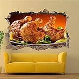 3D Wandtattoo -- Chicken Leg -- Wandbild Wandsticker selbstklebend Wandmotiv Wohnzimmer Wand Aufkleber 80X125