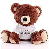 Minifeet Plüsch RecycelBär Spruchbär Teddybär - Geschenk zu Muttertag T-Shirt Spruch hab Dich lieb