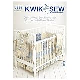 Kwik Sew Mustern K3685 Größe für Babybettchen á 28 x-52 Kinderbett Tröster/Rock/Spannbettlaken/Bumper Pad und Windel Stacker, weiß, 1 Stück