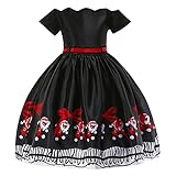 Weihnachtskleid Kinder Mädchen Weihnachtskleid Kurzarm A-Linie Weihnachten Partykleid Festlich Festzug Hochzeit Brautjungfer Kleid Swing Abendkleid Vintage Knielang Festkleid fü