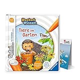 tiptoi Ravensburger Buch 4-7 Jahre | Pocket Wissen - Tiere im Garten + Kinder Weltkarte Ausdruck | Pocketwissen, Tip TOI