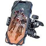 DesertWest Fahrrad Handyhalterung Motorrad Handyhalter [2021 Aktualisierte Version] 360° Drehbar Universal Handy Halterung E Scooter Zubehör Kinderwagen MTB Bombenfest für Alle 4,7-7 Zoll Smartp