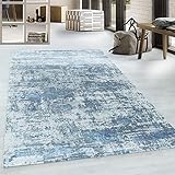 HomebyHome Pierre Cardin Design Teppich Jute Rücken 3D-Effekt Vintage Design Blau, Grösse:160x230 cm, Farbe:B