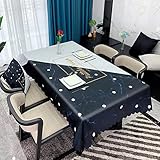 JIALIANG Elegante Linoleum-Tischdecke, abwischbare rechteckige rechteckige PVC-Linoleum-Vinyl-Tischdecke, wasserdicht,120x180