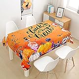 Hearda 3D Halloween Tischdecke Abwaschbar Rechteckig, Polyester Tischdecken Wasserdicht Pflegeleicht Tischtuch für Küche Party Outdoor Garten Restaurant (Kürbis,150x150cm)