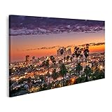 Bild Bilder auf Leinwand Wunderschöne Sonnenuntergangspalmen Los Angeles Kalifornien Wunderschöne Sonnenuntergangspalmen Los Angeles Kalifornien Wandbild Poster Leinwandbild GCRL