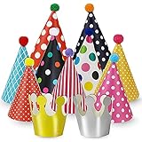 guofa Partyhüte set,11 Stücke Partyhüte Party Kegel Hüte Partyhütchen Geburtstag Kegel Hüte Party Supplies Hütchen Geburtstagshut für Kinder Erwachsene Geburtstag Weihnachten Neuj
