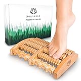 NORDHOLZ® Fußmassageroller Holz zur Stressreduzierung und Entspannung durch Triggerpunkt-Therapie - Fußmassage für Zuhause & Büro - Fußroller Holz zur Vorbeugung & Linderung von S