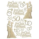 Ideen mit Herz 3-D Sticker Deluxe, zur Hochzeit, Verschiedene Hochzeitsmotive, erhabene Aufkleber, Bogengröße: 21 x 30 cm (Goldhochzeit)