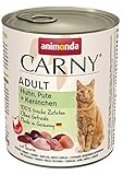 animonda Carny Adult Katzenfutter, Nassfutter für ausgewachsene Katzen, Huhn, Pute + Kaninchen, 6 x 800 g