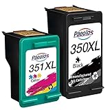 Paeolos Wiederaufbereitet 350XL 351XL Kompatibe für HP 350 XL 351 XL für HP Deskjet D4260 D4360 Officejet J5730 J5780 J5785 J6400 Photosmart C4200 C4280 (1 Schwarz, 1 Farbe)