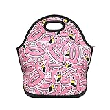 Stylische Aufbewahrungstasche Reise Kosmetiktasche Geldbörse Tragbare Bleistifttasche Handtasche Haushalt Kosmetiktasche Urlaub Geschenk Gummi Pink Flaming