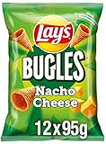 Lay's Bugles Nacho Cheese – Herzhafter Mais-Snack mit Käse-Geschmack – 12 x 95 g