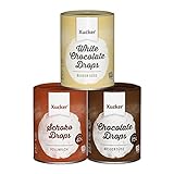 Xucker 3 x 200 g Schokoladen-Drops Set, Edel Vollmilch, Weiß, Edelbitter - kohlenhydrat-bewusste Schoko-Drops - mit Xylit - UTZ-zertifizierter Kakao - frei von Gentechnik - aus nachhaltigem Anb