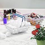 6 stücke Mini Warenkorb Mini Metall Einkaufskorb Draht Aufbewahrung Korb Metall Lagerung Organizer mit Griffspielzeug Einkaufen Einkaufsmöglichkeiten Korb, kleiner bunten Einkaufswagen Spielzeug