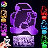 LEOP 3D-Illusion-Schreibtischlampe, 16 Farben, Nachtlicht, Fernbedienung, USB-betrieben, LED-Nachtlichter für Kinderzimmer, Schlafzimmer, Dekoration, Lampe, Weihnachtsgeschenk, Geburtstagsgeschenk