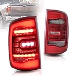 VLAND Rücklicht Kompatibel mit Dodge Ram 1500 2009-2018 Ram 2500 3500 2010-2018 Rückleuchten, mit roten Blinklichtern,Paar (Fahrer- und Beifahrerseite)
