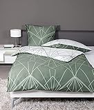 Janine Mako-Satin-Bettwäsche J.D. 135x200 cm + 80x80 cm salbeigrün-J