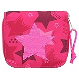 Depesche 10719 Portemonnaie, TOPModel Stern aus Streichpailletten, pink, ca. 3 x 12 x 10