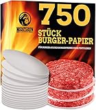 Mountain Grillers Burgerpapier (x750 STK.) - Antihaftes Trennpapier mit 11,5 cm Durchmesser für perfekte Hamburger, Cheeseburger, Patties - Wachspapier Antihaftpapier Backpapier Grillzubehö