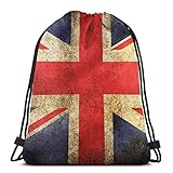 Kordelzugbeutel Rucksack Englische Flagge Turnbeutel Freizeit Sportbeutel Einstellbar Drawstring Bags Für Strand Turnhalle 36X42