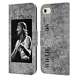 Head Case Designs Offiziell Offizielle Willie Nelson B&W Grunge Leder Brieftaschen Handyhülle Hülle Huelle kompatibel mit Apple iPhone 7 / iPhone 8 / iPhone SE 2020