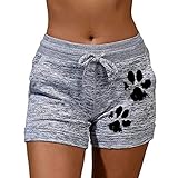 HFStorry Mode Frauen Schnelltrocknende Casual Sport Shorts Drucken Elastische Kurze Yogahose Damen Sport Dance Fitness Yoga Hot Pants aus Baumw