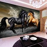 3D Kunst Wandbild Moderne Pferd Fototapete für Wohnzimmer Hotel KTV Room Decor Persönlichkeit-200cmx140cm(78,7x55,1inch)